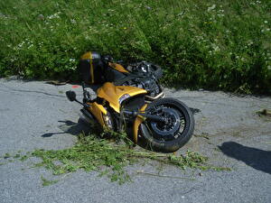 Beschädigtes Motorrad