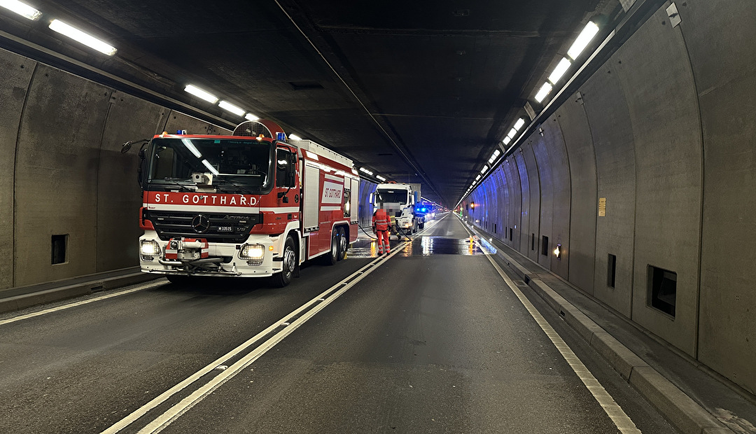 Fahrzeugbrand im Gotthard-Strassentunnel – niemand verletzt