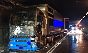Lastwagenbrand im Gotthard-Strassentunnel