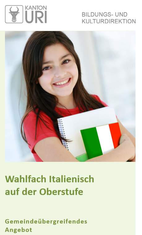 Titelseite des Flyers Wahlfach Italienisch auf der Oberstufe