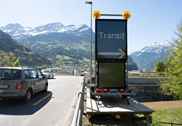 WOV: Verbesserte Signalisation für den Transitverkehr. Bild Baudirektion Uri