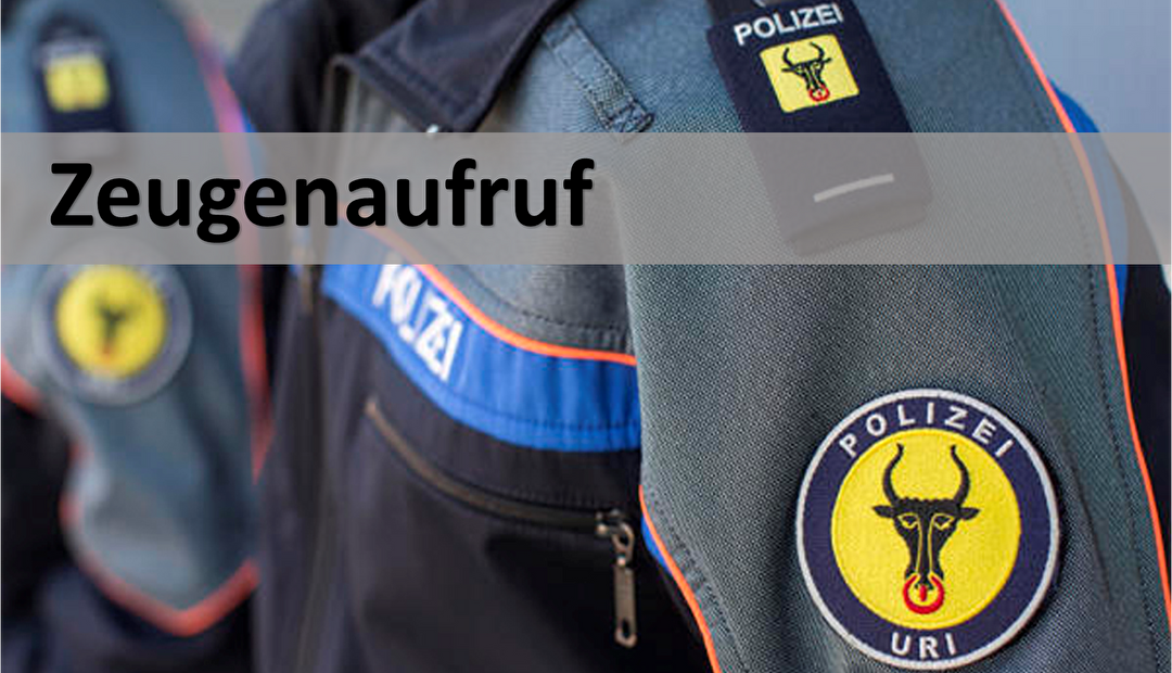 Die Staatsanwaltschaft Uri und die Kantonspolizei Uri teilen mit – Zeugenaufruf im Zusammen-hang mit einem Verkehrsunfall auf der Isenthalerstrasse
