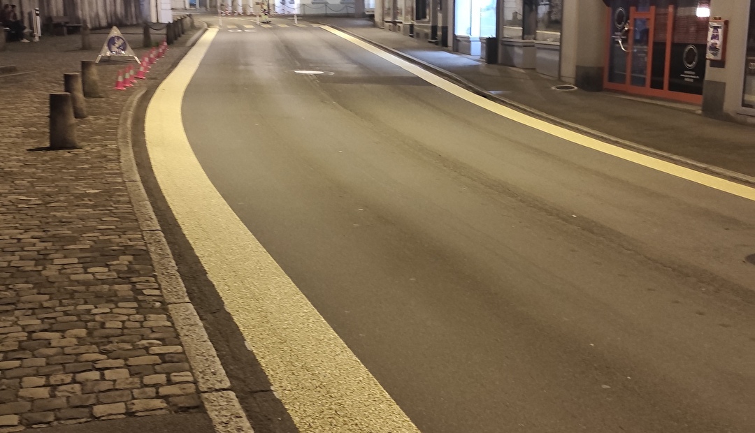 Die Markierungsarbeiten laufen