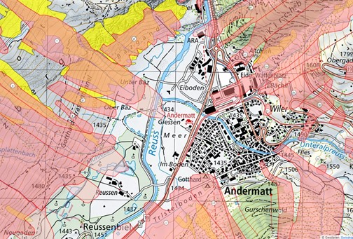 Ausschnitt aus dem Lawinenatlas des Kantons Uri