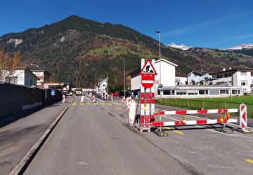Die Abschlussarbeiten auf der Gotthardstrasse in Schattdorf sind in Gang. Bild Baudirektion Uri
