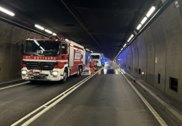 Fahrzeugbrand im Gotthard-Strassentunnel – niemand verletzt