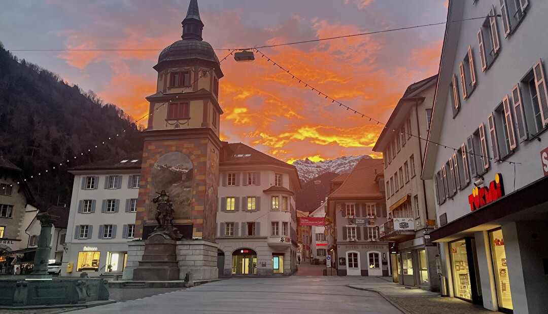Auch das Ortsbild von Altdorf wandelt sich – nicht nur in den Bauten, auch in den Zwischen-räumen. (Abbildung Pietro Caviglia, Abteilung Denkmalpflege und Archäologie, Kanton Uri)