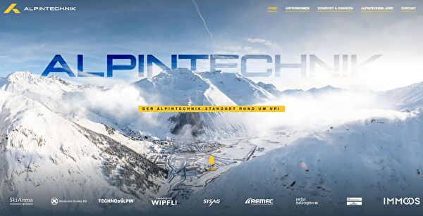 Einblick in die neue Website www.alpintechnik.ch (Printscreen)
