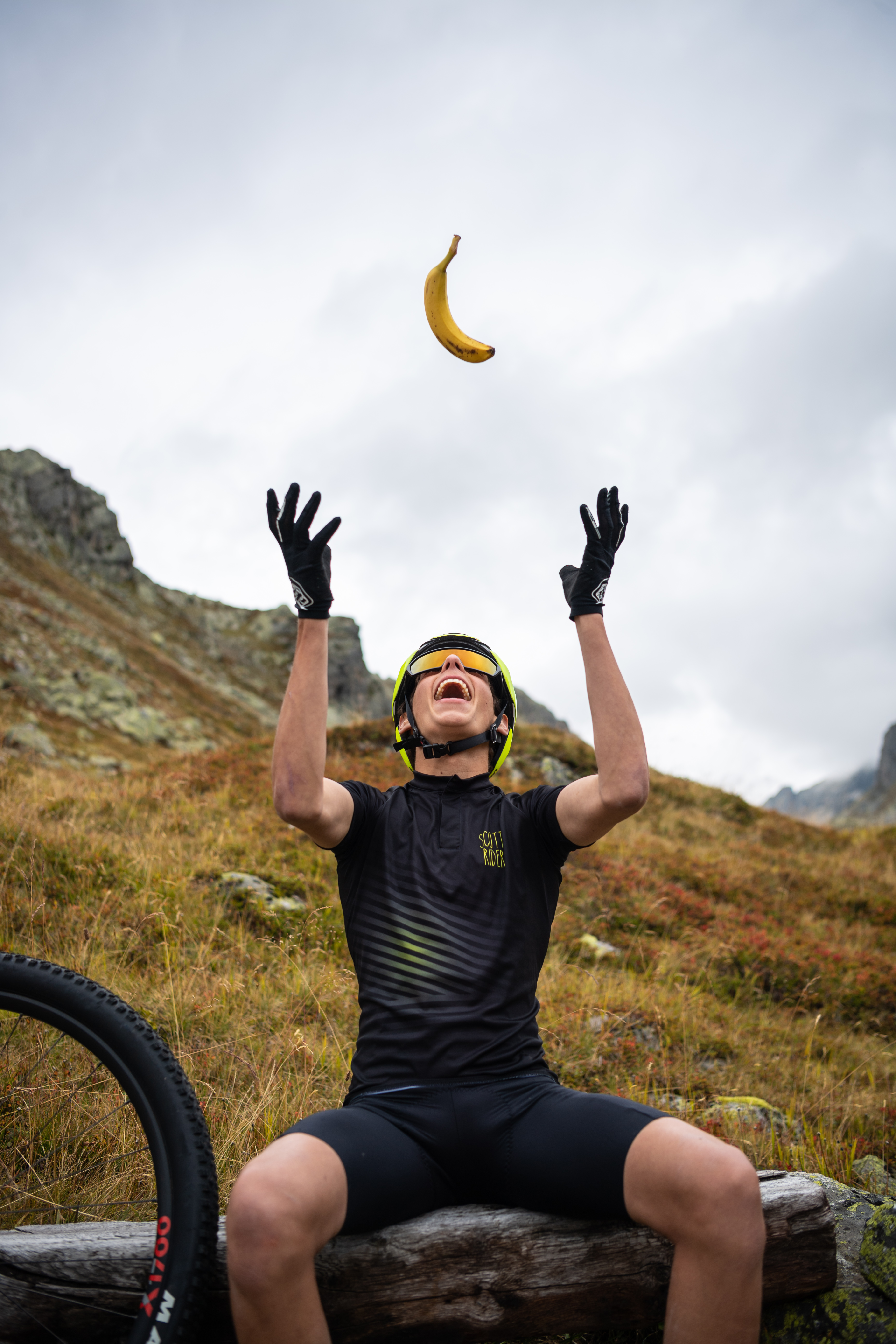 Biker mit Verpflegung