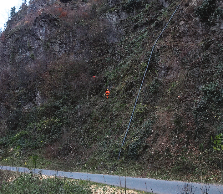 Die Gehölzpflege entlang der Bristenstrasse ist eine wichtige Schutzmassnahme. Bild Baudirektion Uri