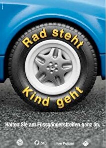 Rad steht Kind geht Plakat