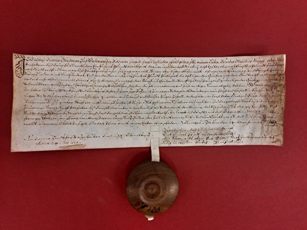 Abb. 1: Truckligült vom 14. September 1667 (Abschrift vom 24. Mai 1673). Der Textinhalt dieses Dokuments regelt die Rechte und Pflichten des Schuldners gegenüber dem Gläubiger (StANW D 1537-3/1).
