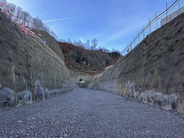 Voreinschnitt Nord mit Portal Erkundungsstollen