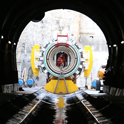 Bohrkopf der Tunnelbohrmaschine