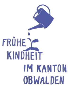 Logo Frühe Kindheit im Kanton Obwalden, Giesskanne, die Pflanze giesst