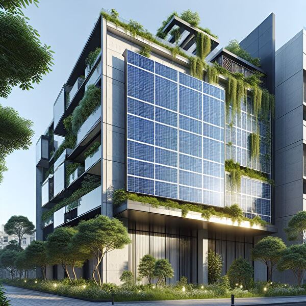 Solarpanels an Fasse, KI generiertes Bild