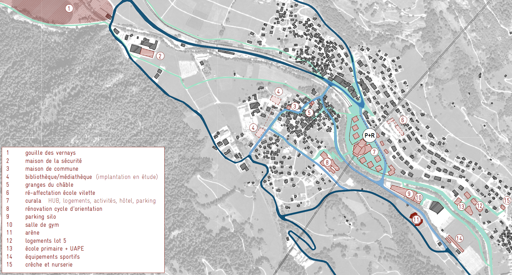 Plan des équipements du Châble