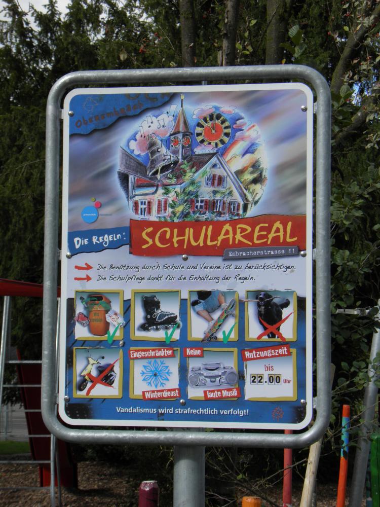 Tafel Regeln Schulareal