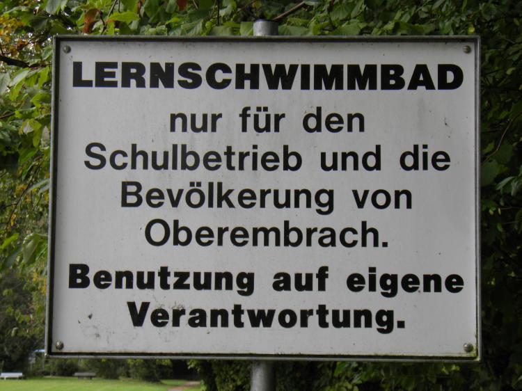 Tafel Schwimmbad