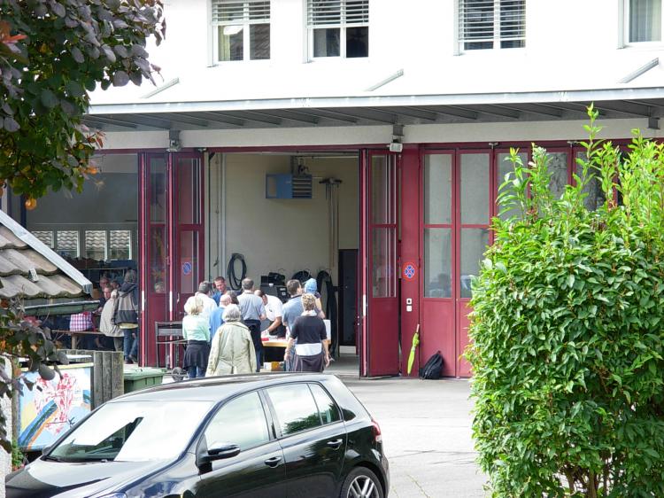 Eintreffen beim Werkgebäude