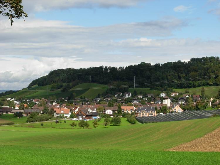 Sicht vom Schützenhaus aufs Dorf