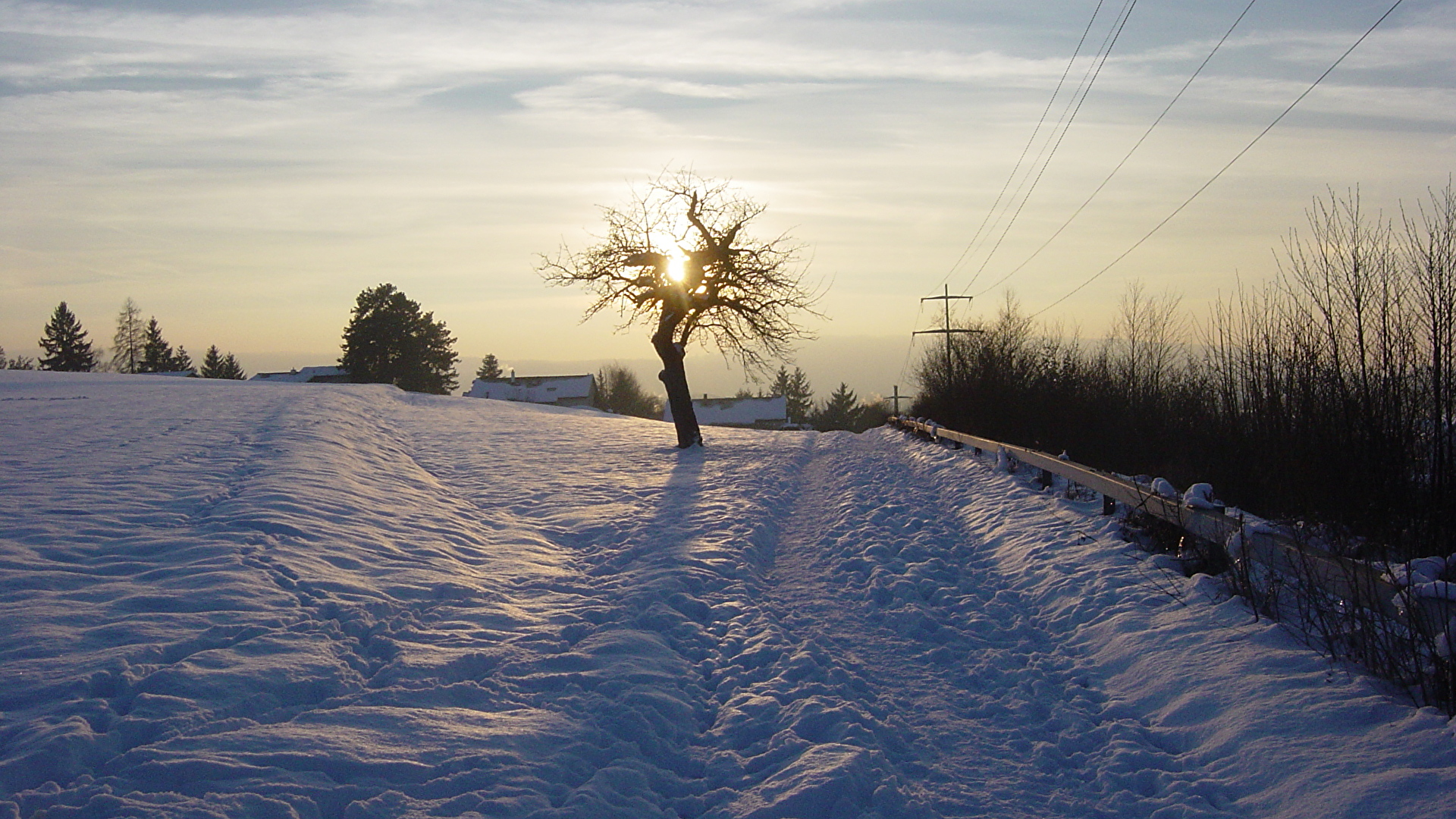 Winterlandschaft mit Abendsonne