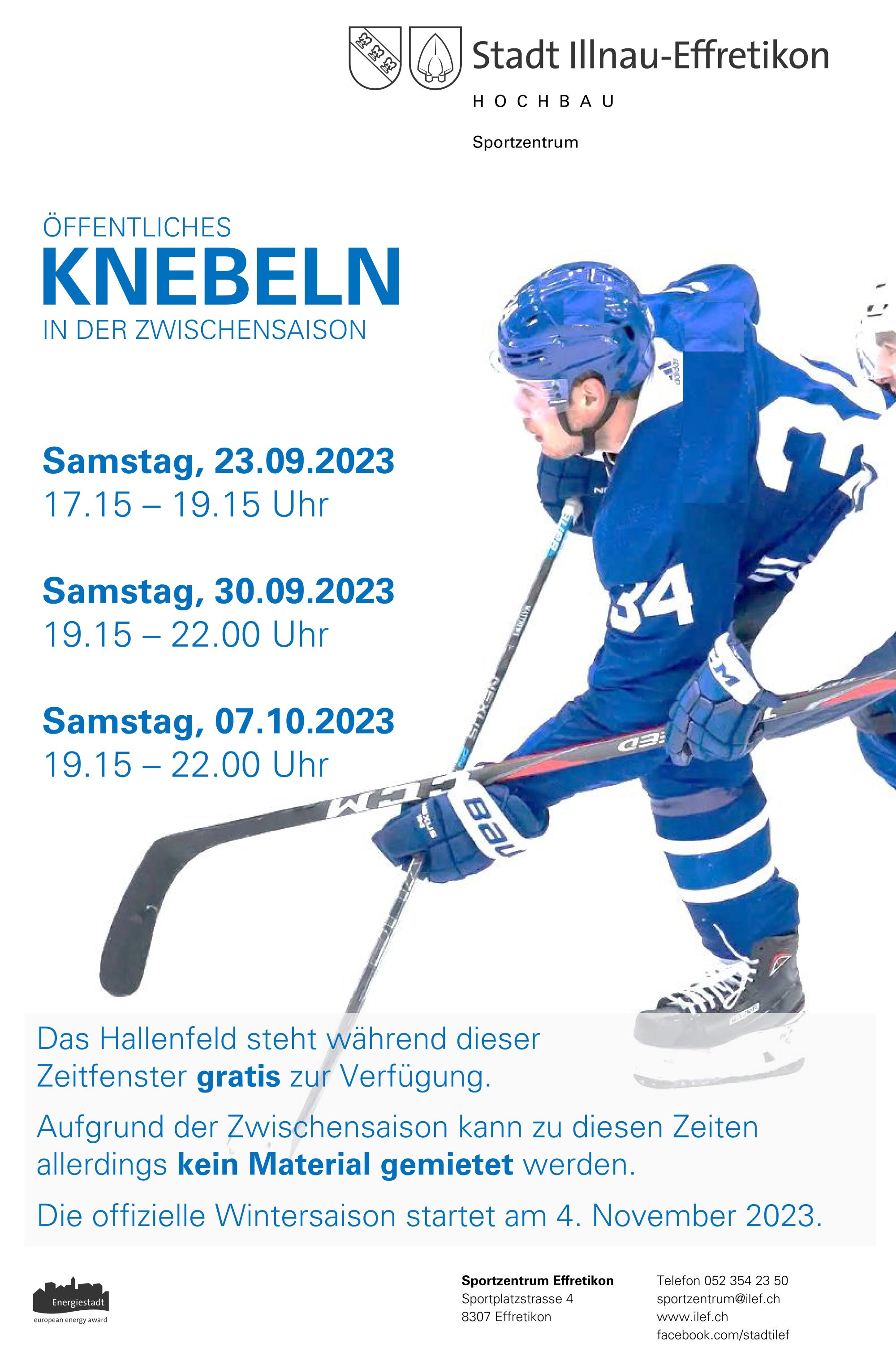 Plakat Sportzentrum Knebeln