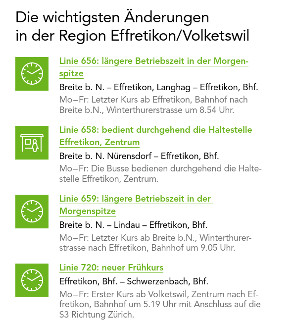 Änderungen Fahrplan 2025