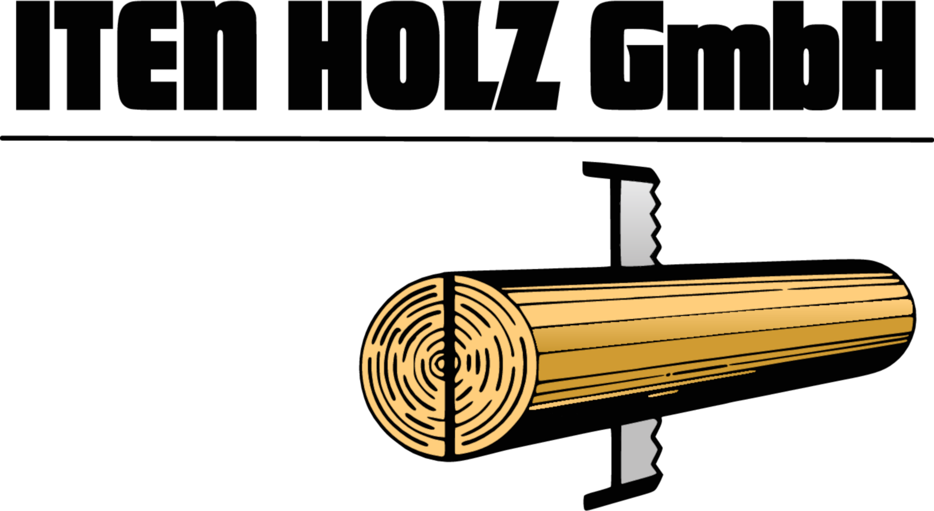 Holzstamm mit Säge