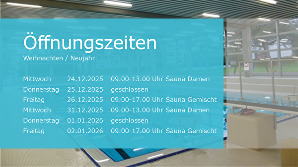 Öffnungszeiten Weihnachten / Neujahr
