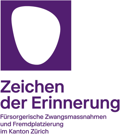 Violettes Logo mit Text Zeichen der Erinnerung