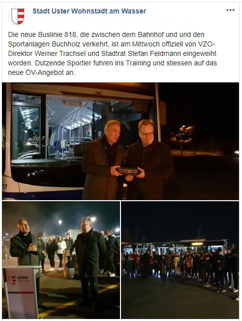 VZO-Direktor Werner Trachsel (links), Stadtrat Stefan Feldmanncebook-Post