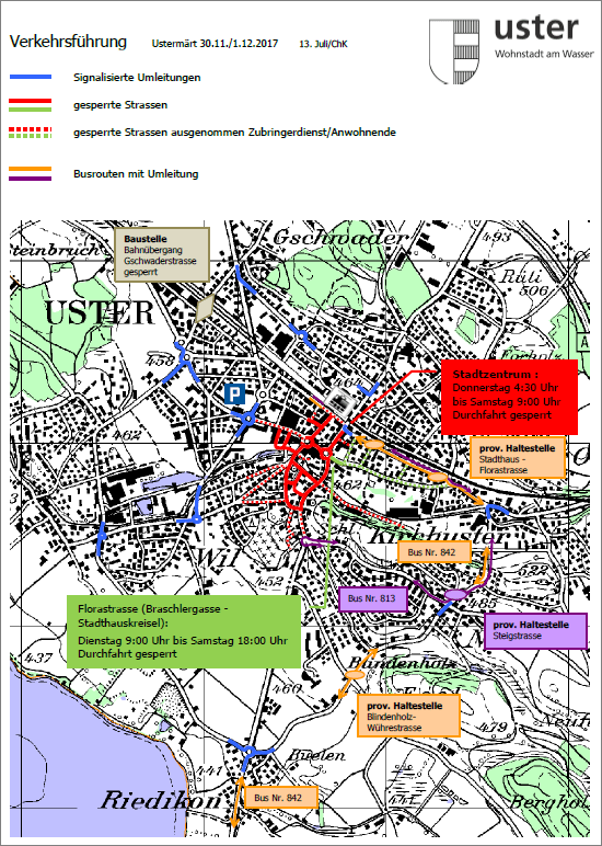 Verkehrsführung Uster Märt