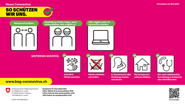Aktuelles Coronavirus-Plakat (magenta)