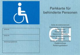 Parkkarte für behinderte Personen