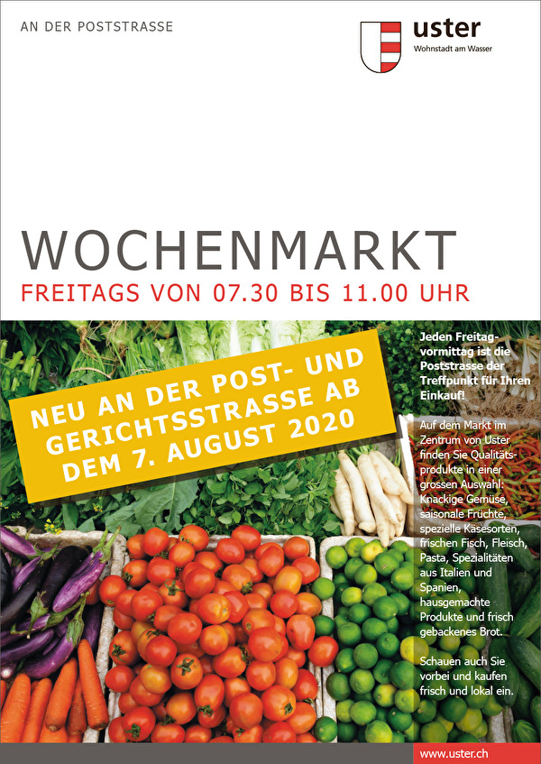 Plakat Wochenmarkt 7. August