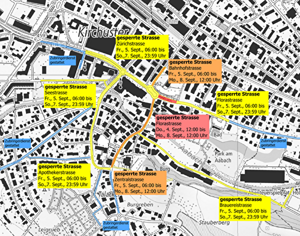 Verkehrsführung am Stadtfest Uster
