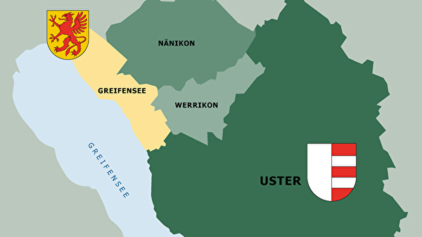 Die Karte von Uster inklusive Greifensee