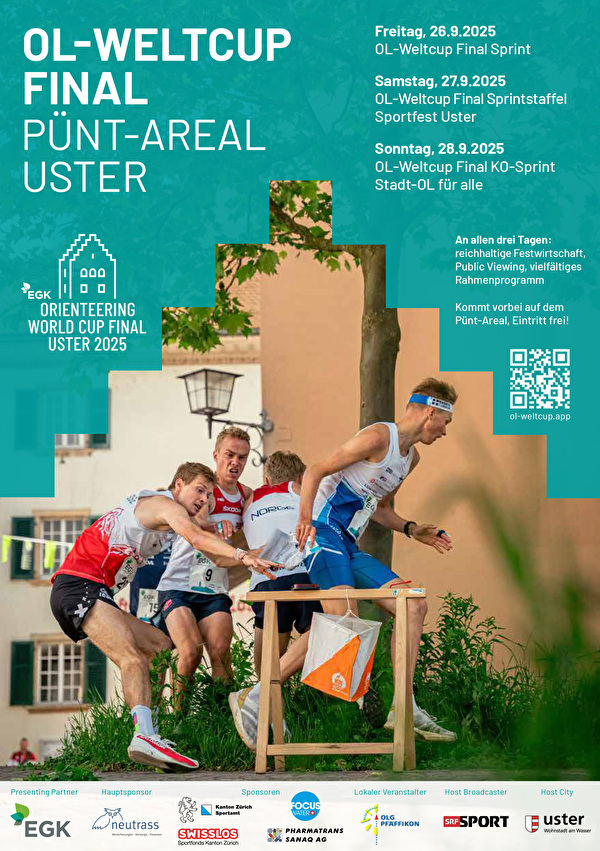 Flyer zum OL-Weltcup Final: OL Läufer erreichen einen Zwischenposten