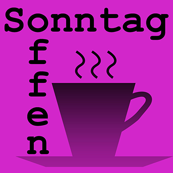 Illustration Lila Sonntag mit Kaffetasse