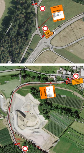 Übersicht Vollsperrung