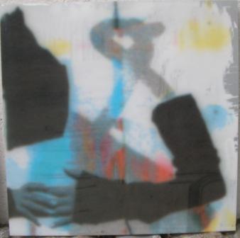 o.T., 2009, Airbrush digital auf Alu, 40 x 40 cm