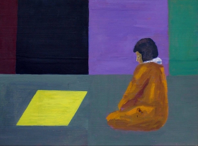ohne Titel, Öl auf Holz, 48 x 37 cm