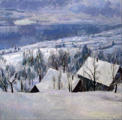 Flügelberg, 1973/88, Öl auf Leinwand, 115 x 115 cm