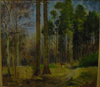 Wald,1972, Öl auf Leinwand, 55 x 62 cm