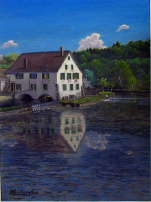 Die alte Klostermühle, 1925, Öl auf Karton, 46 x 31 cm