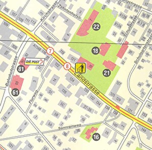 Standortanzeige auf Übersichtsplan