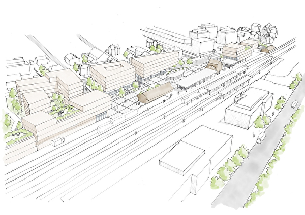 Planskizze zukünftiges Areal aus Vogelperspektive