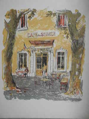 Café du Siècle, Lithographie, 50 x 60 cm