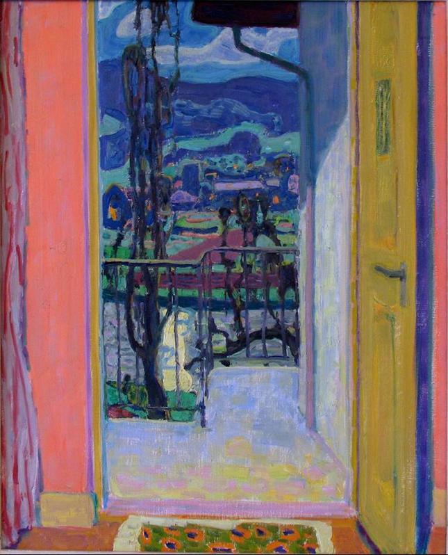 Terrasse und Limmattal, 1995, Oel, 50 x 60 cm